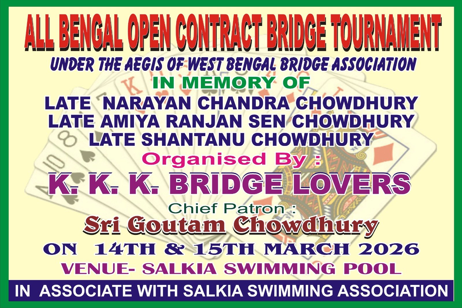 ALL BENGAL OPEN CONTRACT BRIDGE TOURNAMENT, SALKIA